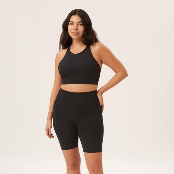 Girlfriend collective Essential Bike Shorts High Rise Waist Black Size XS - Picture 3 of 16